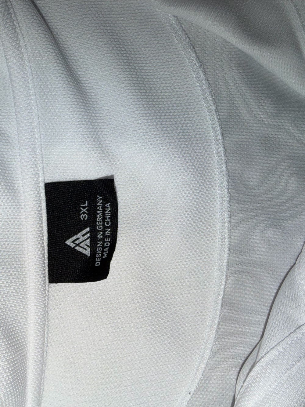 3XL White Athletic Polo with Logo Tag
